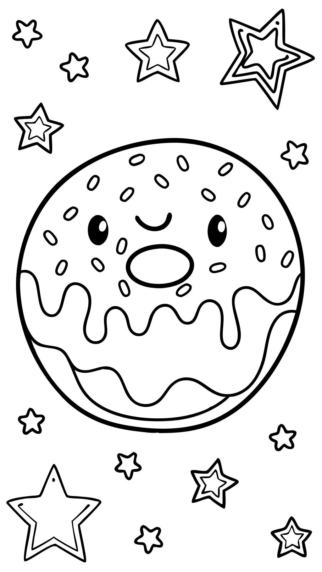 coloriage de beignet mignon